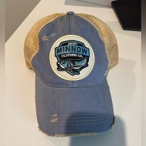 Angry Minnow Distressed Trucker Hat